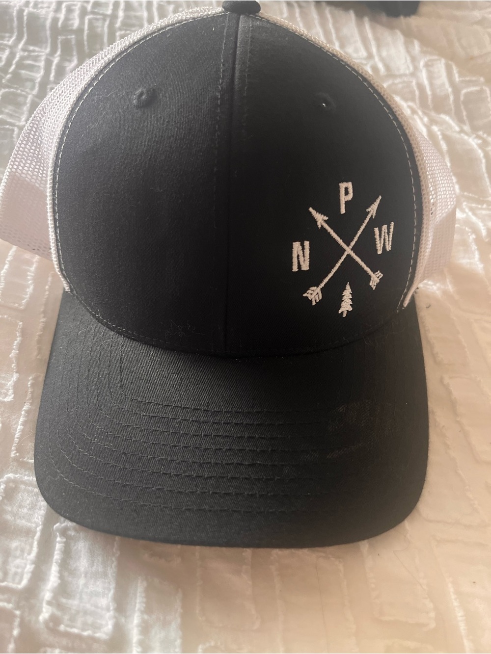 Classic Beige and Black Cap Label Detail